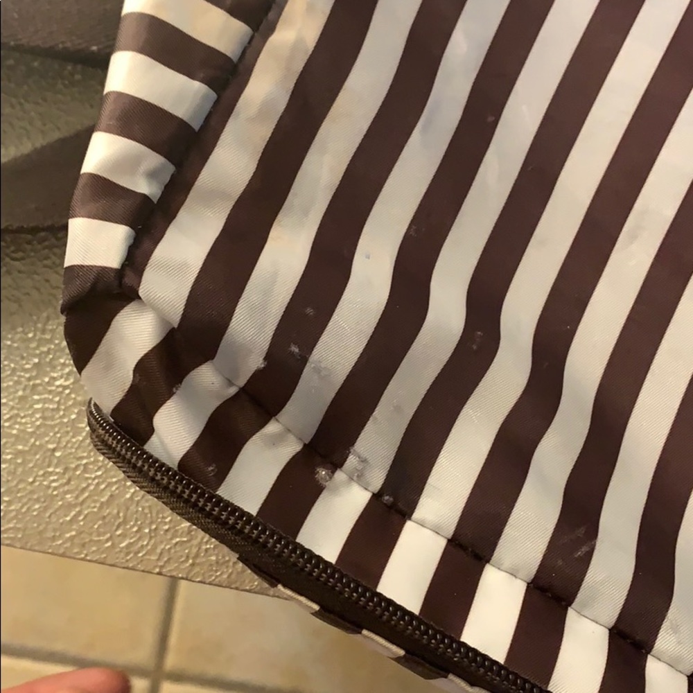 Henri Bendel Brown and White Striped Backpack - Picture 5 of 5